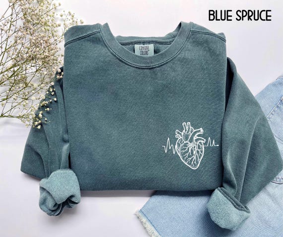 Cardiac Nurse Gift Sweatshirt: Cardiology Gift, Heart Design
