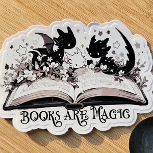 Books Are Magic Dragon Sticker | Book Lover Sticker