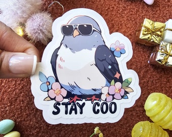 Stay Coo Pigeon Sticker: Funny Weatherproof Vinyl Decal