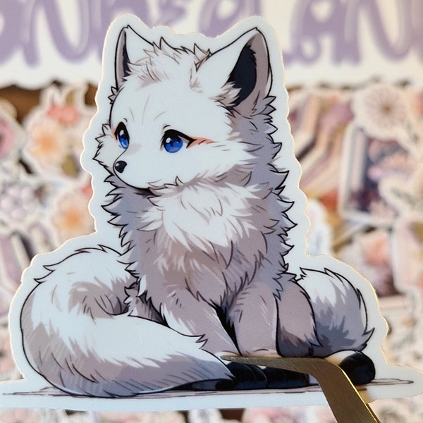 White Arctic Fox Sticker | Wildlife Sticker | Exotic Animals