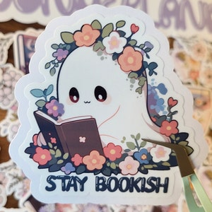 Stay Bookish Ghost Sticker | Book lover sticker