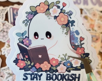 Stay Bookish Ghost Sticker | Book lover sticker