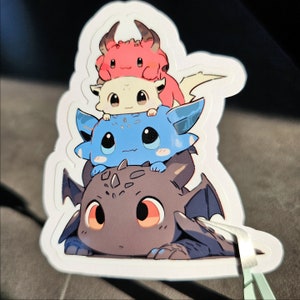 Fourth Wing Chibi Dragons Sticker | Tairn, Sgaeyl, Andarna and Deigh