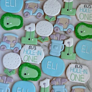 Golf Geburtstagskekse – Hole In One Theme – Individueller Name & Alter – Bio Zuckerkekse – Gastgeschenke
