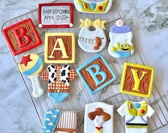 Baby Toy Story Organic Royal Icing Sugar Cookies Cartoon for Kids Set of 6 12 24 48 Party Fun Natural Cartoon Paw Patrol MrPotato Woody Buzz