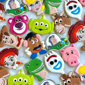 Toy Story Cookie Characters Organic Royal Icing Cartoon for Kids Set of 6 12 Party Fun Natural Cartoon Mrs MrPotato Woody Buzz lightyear