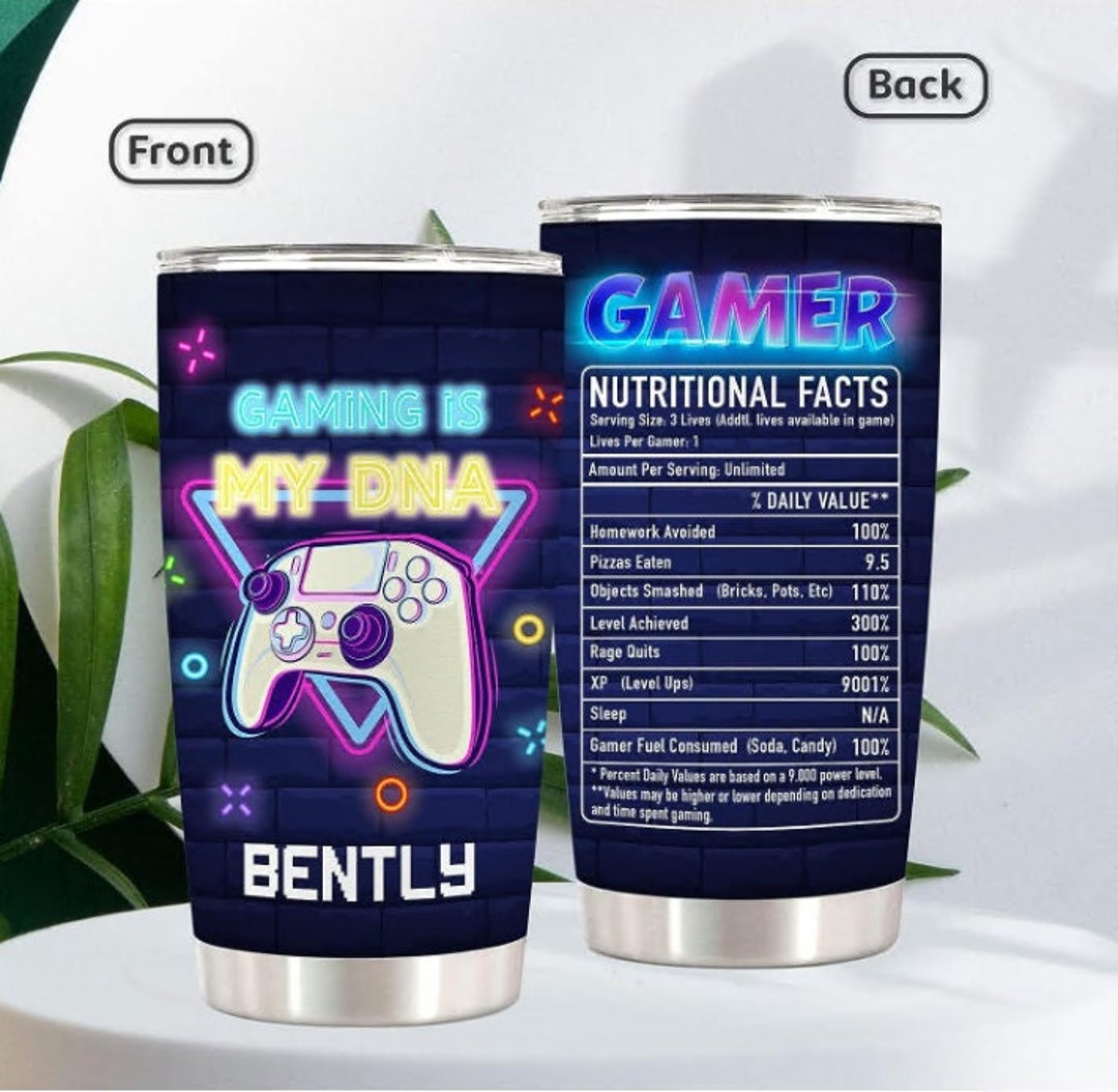 Personalized Gamer Gifts, Gaming is My DNA 20 Oz Tumbler Gamer Gifts