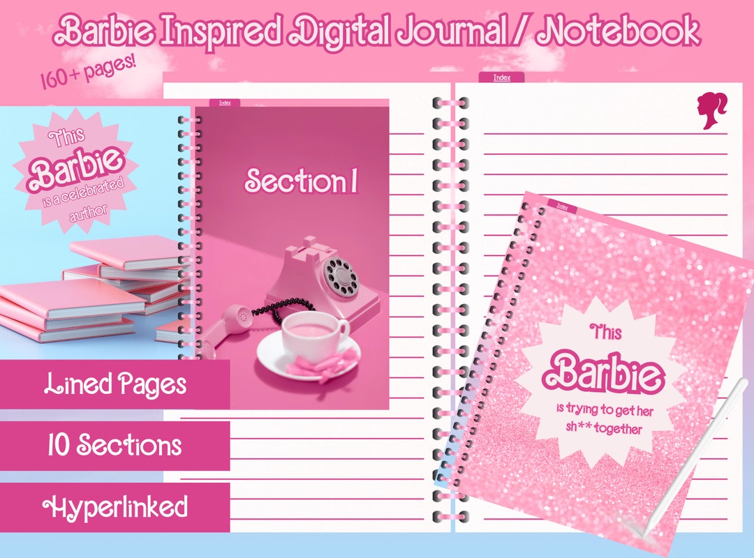 Barbie Inspired DIGITAL Journal, Digital Notebook, Barbiecore ...