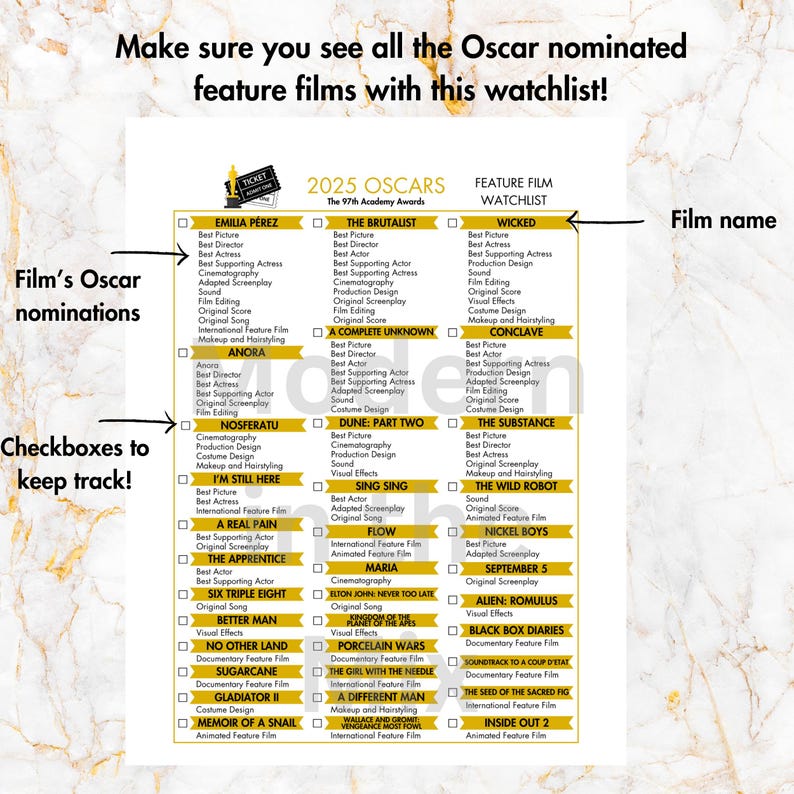 DIGITAL 2025 Oscars Ballot Printable - Il 794xN.6639331573 Ndsf 