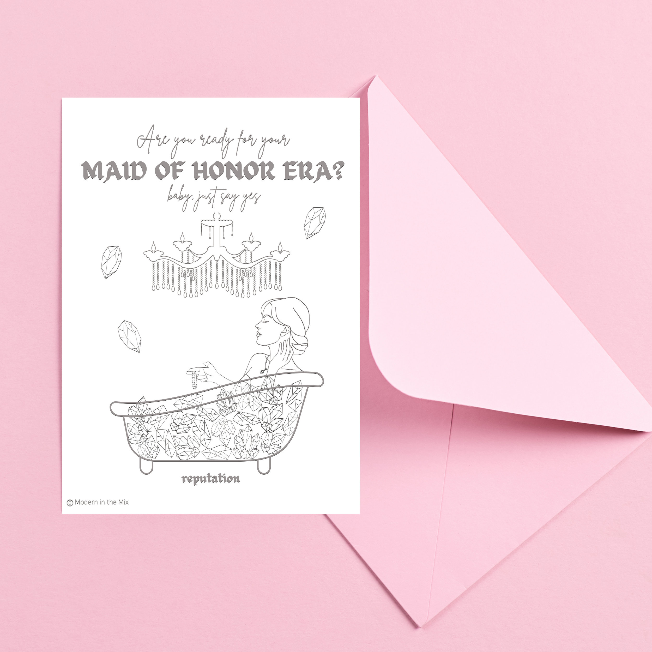 Taylor Eras Inspired Set of 12 Maid of Honor Proposal Cards, DIGITAL ...