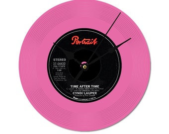 Relógio, Cyndi Lauper, Time After Time, Disco de Vinil, Madeira. Mais em www.posterify.eu
