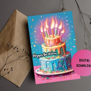 Tarjeta de felicitación de feliz cumpleaños, Celebración, Alegría, Deseos, Globos de pastel, Regalos, Risas, Amistad, Recuerdos, Felicidad,