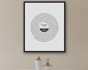 Vinyl Record Art Print Favourite Song Art Vinyl Print Gifts for Boyfriend Anniversary Gift Engagement Gift Digital Download or Print #154