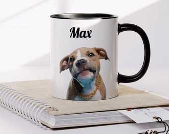 Custom Pet Photo Mug: Personalized Dog & Cat Coffee Cup