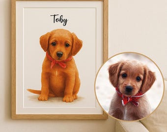 Custom Watercolor Pet Portrait: Personalized Dog or Cat Memorial (Digital File) #160