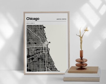 Custom City Map Poster: Modern Bold Design (Print or Digital Download)