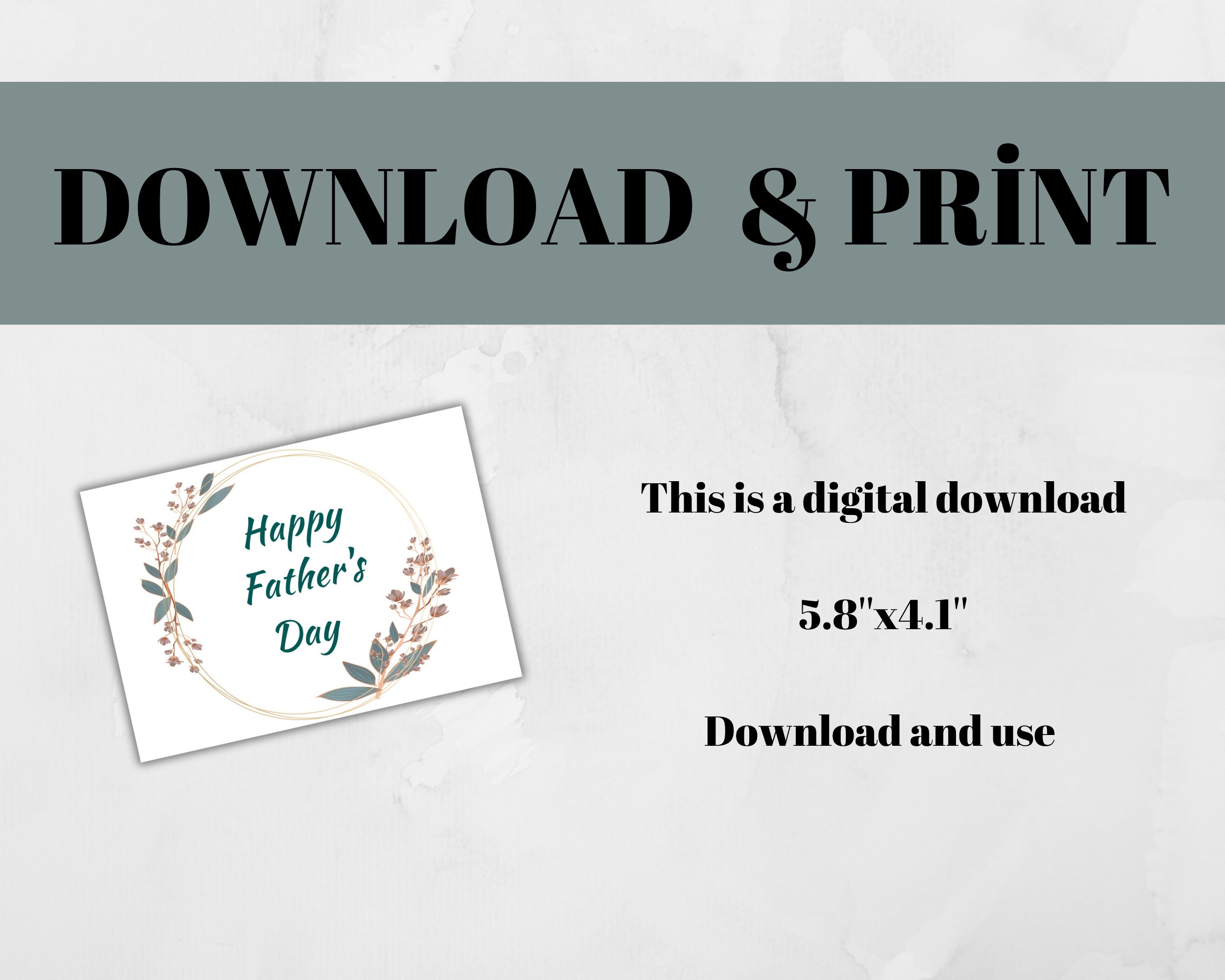 Happy Father's Day Printable Card / Instant Download PDF - Etsy