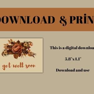 Get Well Soon Printable Card Instant Download PDF - Etsy