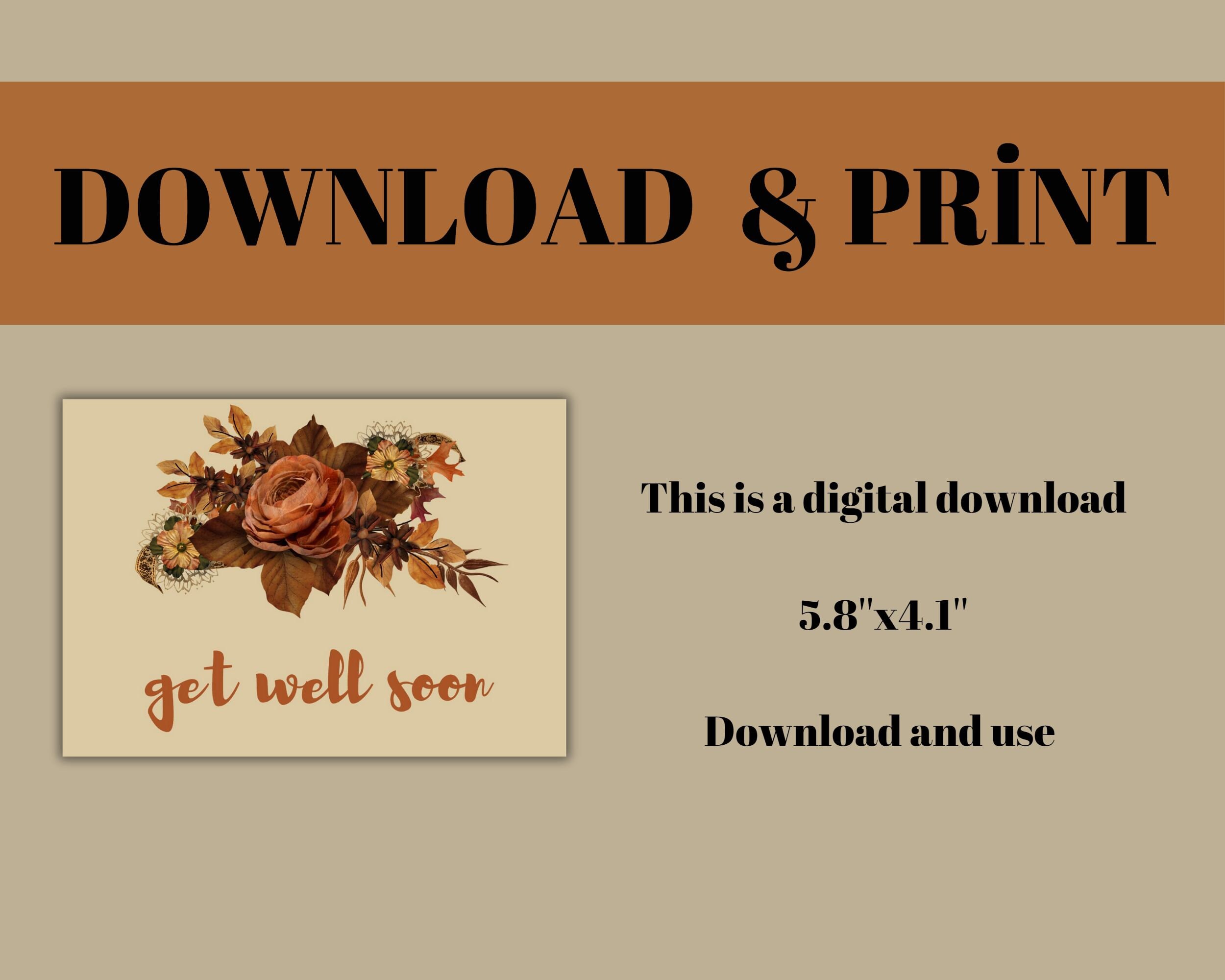 Get Well Soon Printable Card Instant Download PDF Etsy Get Well Soon Printable Card Instant Download PDF Etsy