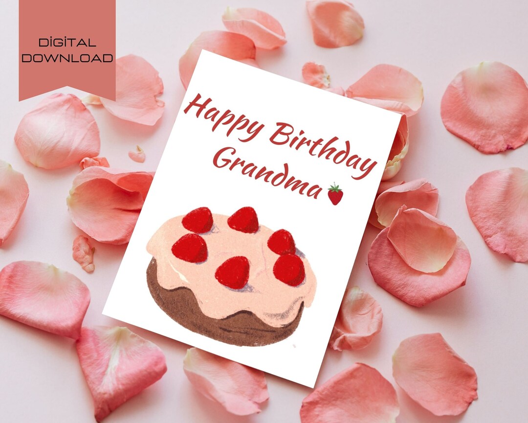 Printable Birthday Card for Grandma Happy Birthday Grandma - Etsy