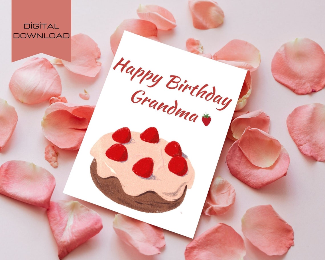 Printable Birthday Card for Grandma Happy Birthday Grandma - Etsy
