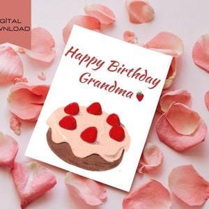 Printable Birthday Card for Grandma Happy Birthday Grandma - Etsy