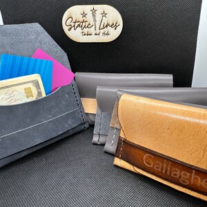 Porte-cartes/portefeuille/porte-monnaie en cuir fait main. Cadeaux en cuir / portefeuilles en cuir vintage