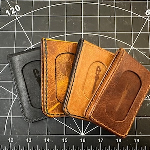 Cartera de piel de grano completo “Moxie” / Tarjetero / Cartera de bolsillo delantero / Regalo para papá / Billetera plegable / Billetera / Regalo de aniversario / Reliquia