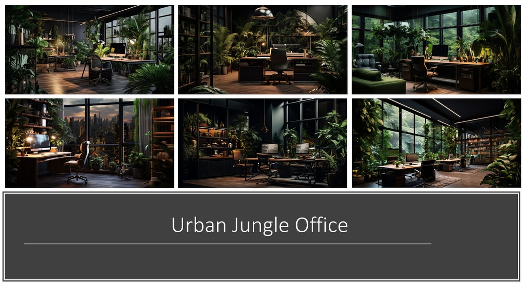 Urban Jungle Virtual Background Pack Backdrop Office Background Teams
