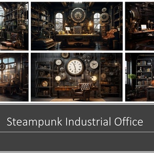 Steampunk Industrial | Virtual Background pack | Backdrop | Office Background | Teams | Google | Zoom | WebEx