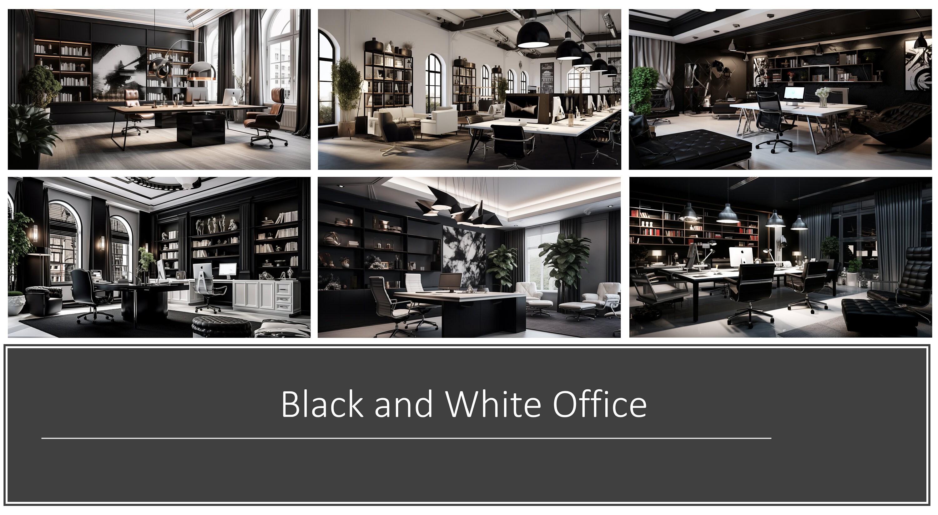 Black and White Virtual Background Pack Backdrop Office Background