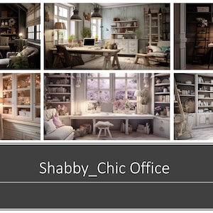Shabby Chic / Paquete de fondo virtual / Telón de fondo / Fondo de oficina / Equipos / Google / Zoom / WebEx