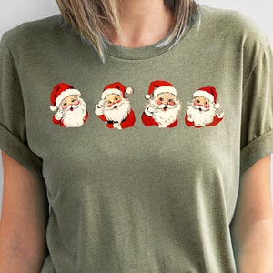 Retro Cheerful Santa Shirt, Santa Merry Christmas Shirt, Vintage Santa Claus Graphic Tee, Xmas Women Men Gift, Classic Christmas Shirt