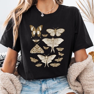 Vintage Butterfly and Moth T-Shirt, Cottagecore Aesthetic Comfort Colors® Shirt, Cottagecore Shirt, Aesthetic T-Shirt, Cottage Core Shirt