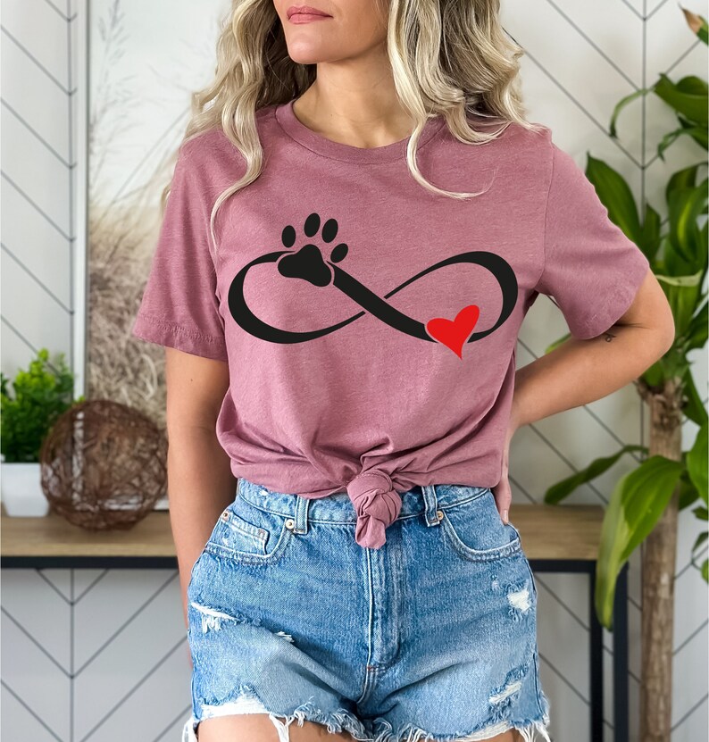 Love Infinity PAW Shirt, Women's Dog Lover Shirt, Love Dog Tshirt