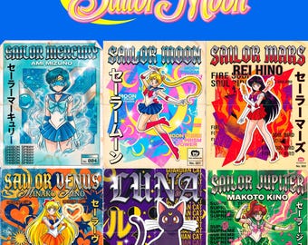 Sailor Moon png-bundel | Anime-ontwerpen uit de jaren 90 (digitale download)