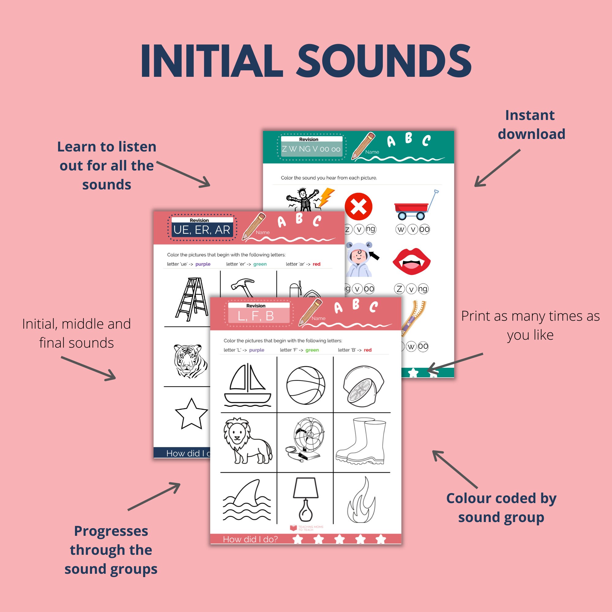 Phonics Worksheets, Back to School, Phonics Printables, Phonics