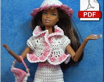 Conjunto de muñeca de moda - PDF Crochet número 2 (solo en francés)