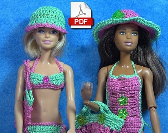 Conjunto de muñeca de moda - PDF Crochet número 4 (solo en francés)