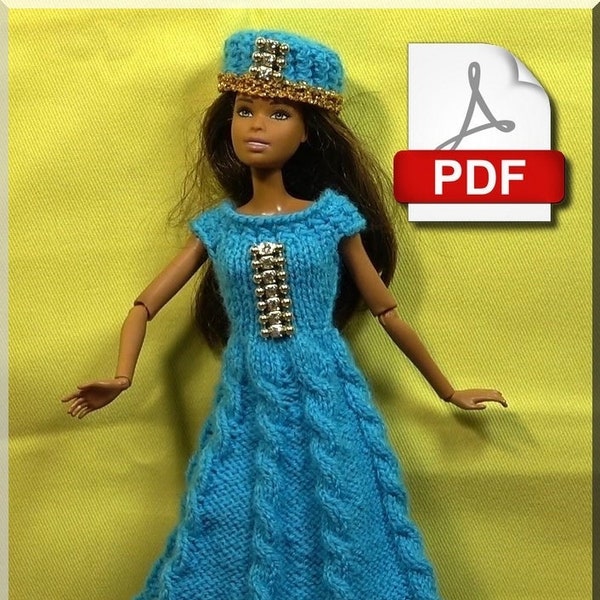 Fashion Doll Princess Dress - PDF Knitting Number 18 (French only)