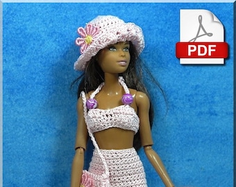Fashion Doll Outfit - PDF Crochet Number 1 (French only)