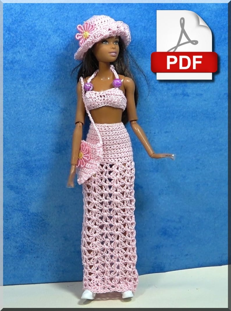 Modepuppen-Outfit PDF Häkelnummer 1 nur Französisch Bild 2