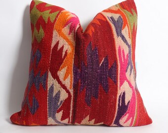 Pillow Cover 24x24 inch , Carpet pillow ,Carpet cushion cover , Pillow case,Cushion cover,weaving ,Decorative cushion cover ,organic product