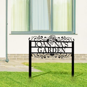 Custom Metal Outdoor Garden Stake, Personalized Metal Garden Sign With Stakes, Personalized Metal Home Garden Sign, Metal Yard Art