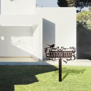 Personalized Metal Garden Sign With Stakes, Personalized Metal Home Garden Sign, Custom Metal Outdoor Garden Stake, Metal Yard Art