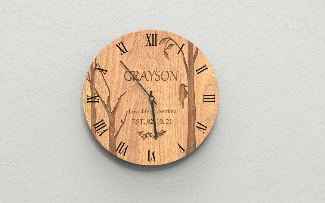 Personalized Wooden Wall Clock,wooden Wall Clock, Custom Wooden Clock