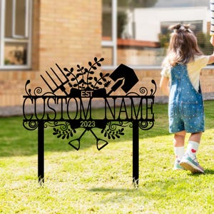CustomGarden Tools Garden Sign,Personalized Garden Sign,Custom Garden Name Sign