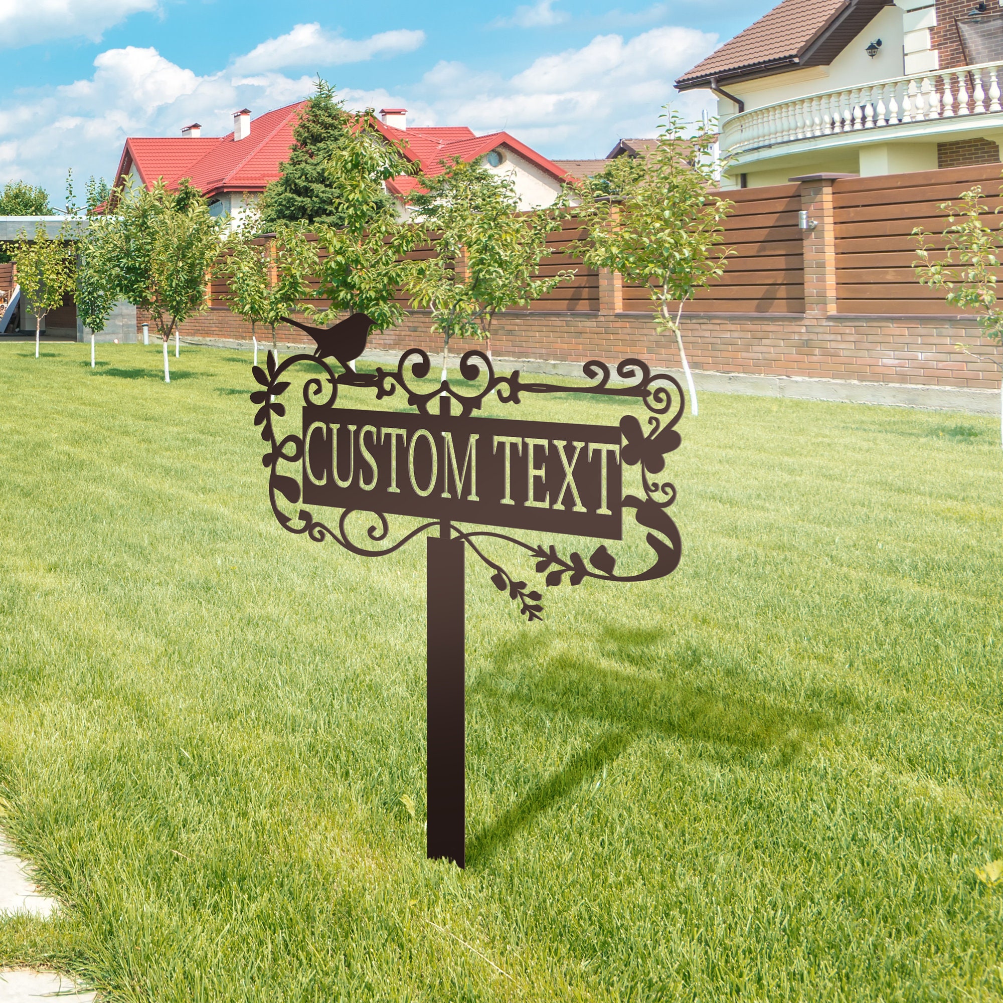 Custom Metal Garden Sign, Flower Sign With Stakes, Garden Sign