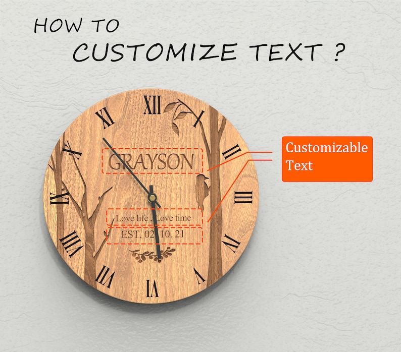 Personalized Wooden Wall Clock,wooden Wall Clock, Custom Wooden Clock, Wooden Clock for Wall