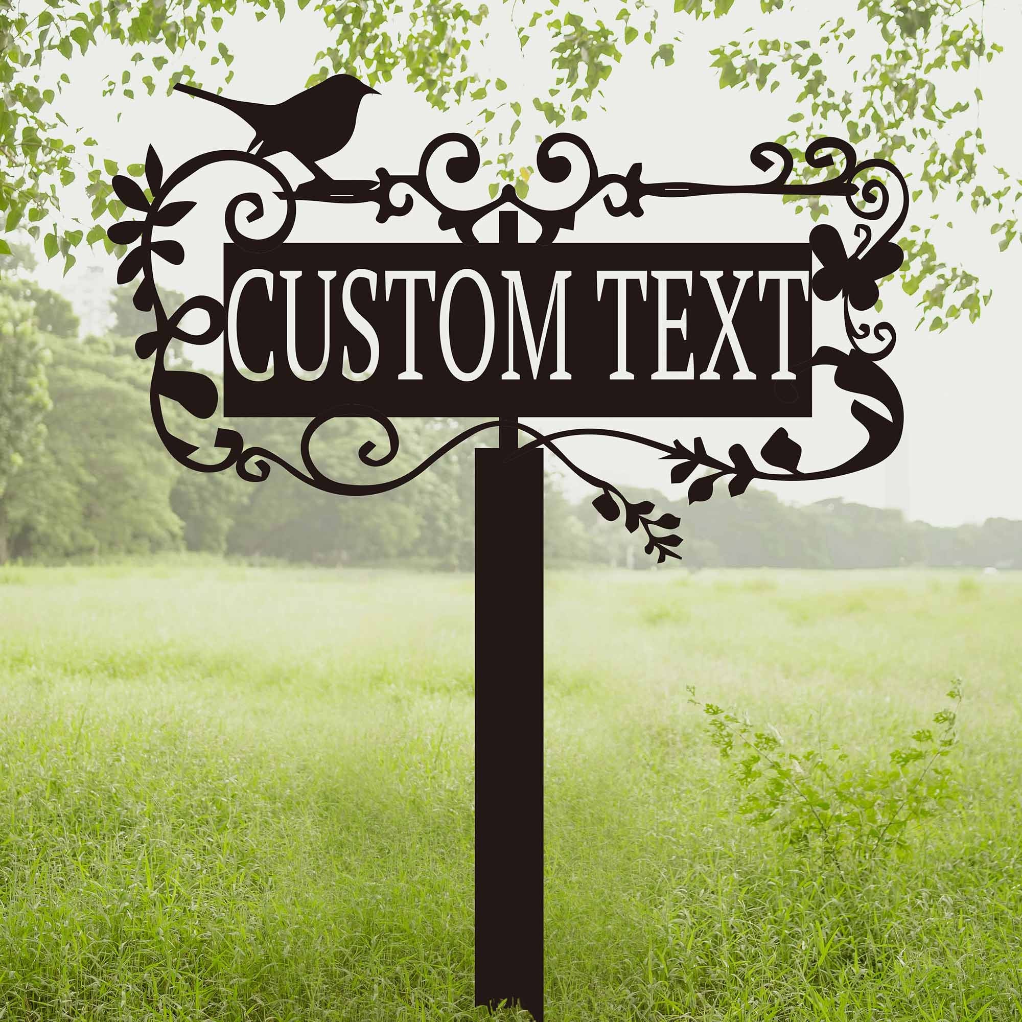 Custom Metal Garden Sign, Flower Sign With Stakes, Garden Sign Personalized, Custom Garden Signs